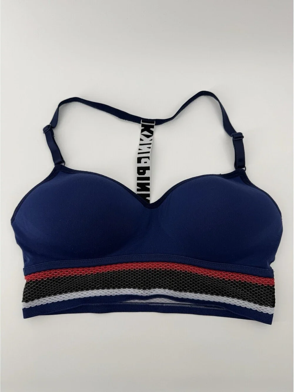 PINK Victoria’s Secret Wireless Sports Bra Lined M Blue (2551)